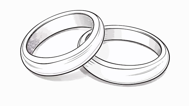 Vector wedding ring line art vector illustration cartoon