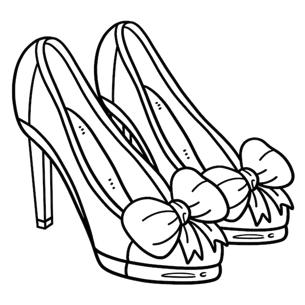 Wedding Shoes Isolated Coloring Page for Kids