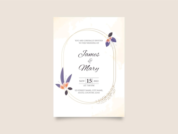 Wedding stationery set One page invitation card