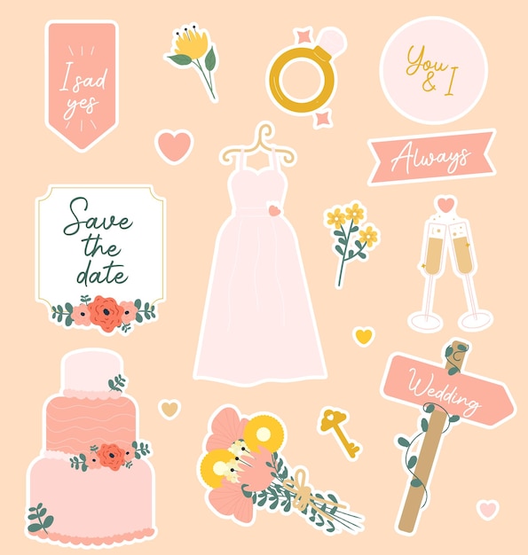 Wedding sticker set