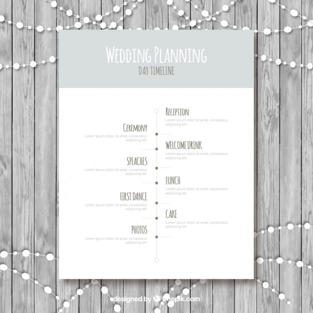 Vector wedding timeline in grey tones