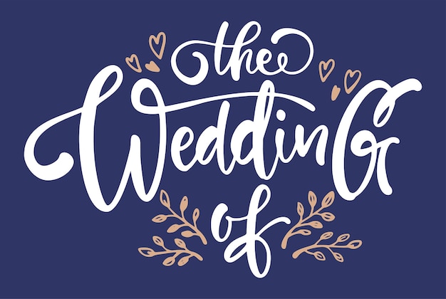 The wedding typography element vector illustration