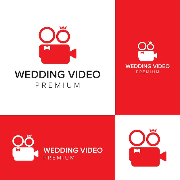 Wedding video logo icon vector template