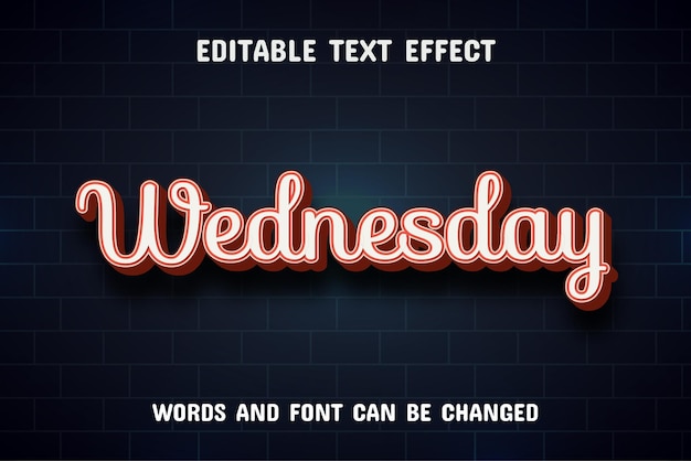 Wednesday text editable text effect