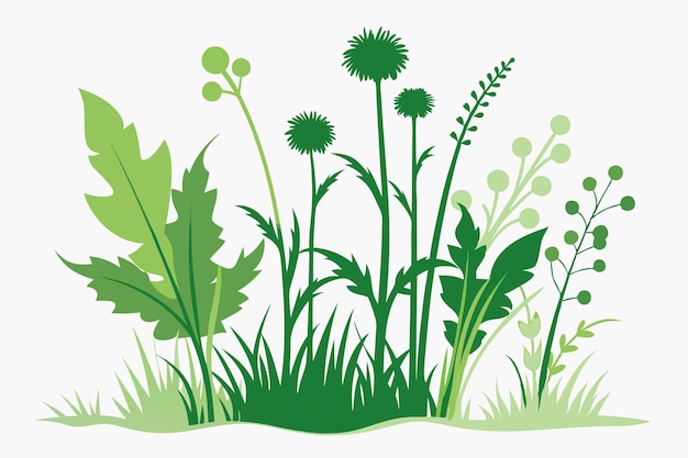 Vector weeds on white background i