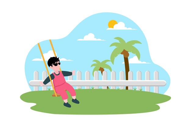 Weekend Activity Flat Design Illustration