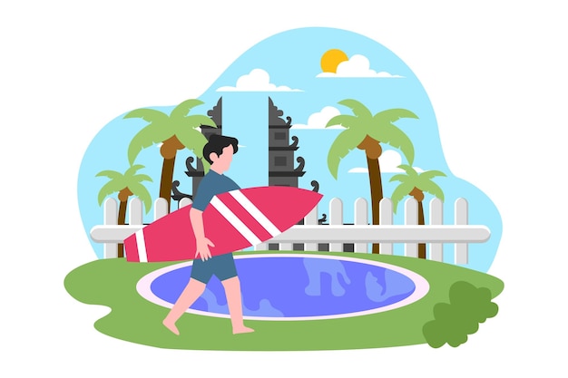 Weekend Activity Flat Design Illustration