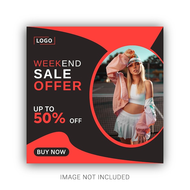 Weekend fashion sale social media and instagram post template