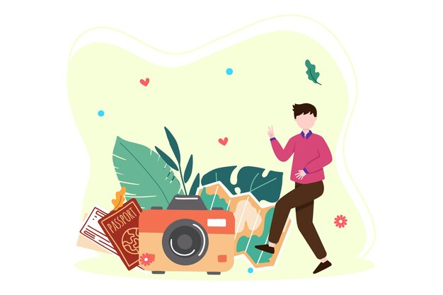 Vector weekend holiday flat illustration design