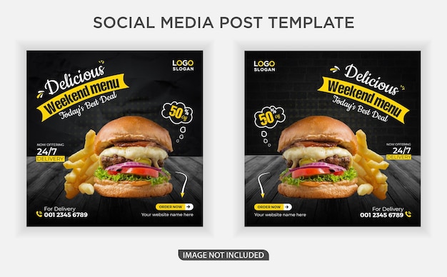 Weekend menu banner social media post