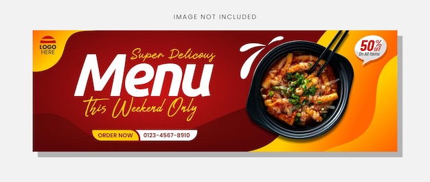 Weekend menu food banner template