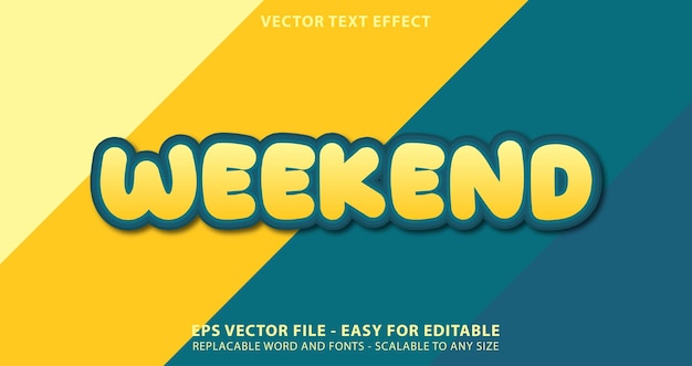 weekend modern fresh bold editable text effect