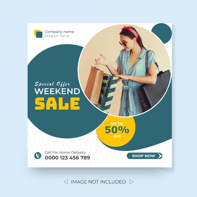 Weekend sale social media post design