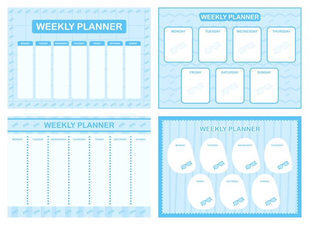 Weekly planner kids schedule design template