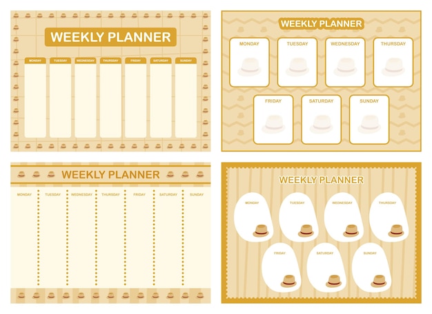 Weekly planner kids schedule design template