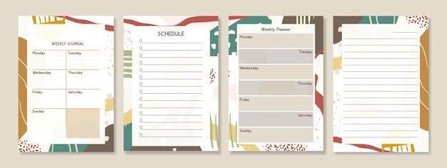 Weekly planner and notebook template