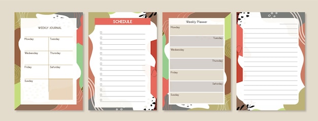 Weekly planner and notebook template