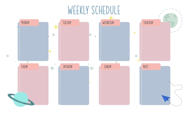 Weekly planner template Creative design for daily planner