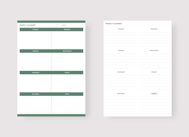 Weekly planner template Set of planner and to do list