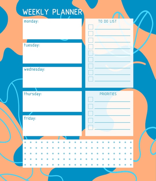 Weekly planner template