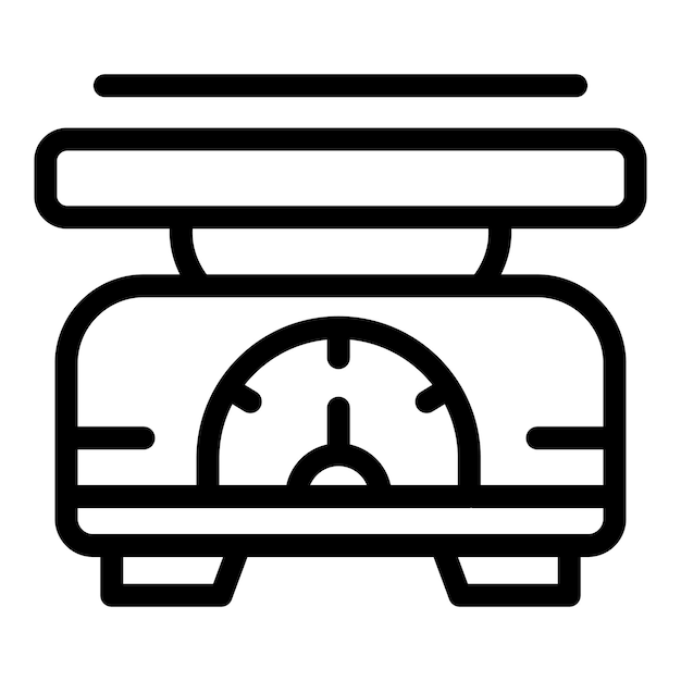 Weighing device icon outline vector Kitchen scale tool