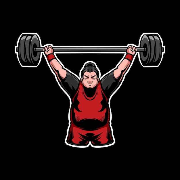 Weight lifting athlete illustration