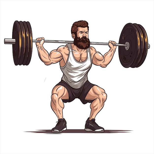 Weightlifting flat design vector weightlifting design vector