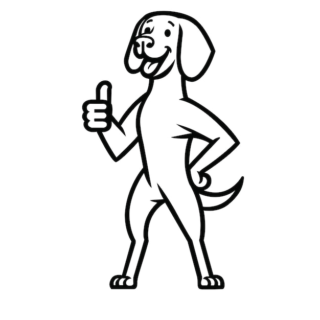 Weimaraner Positive Thumbs Up illustration vector