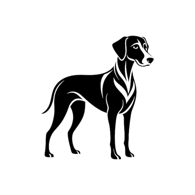 Weimaraner vector silhouette logo design black and white