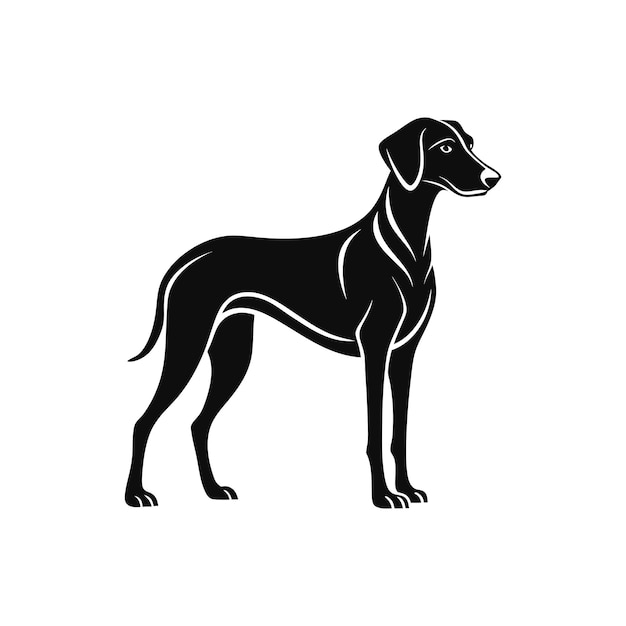 Weimaraner vector silhouette logo design black and white