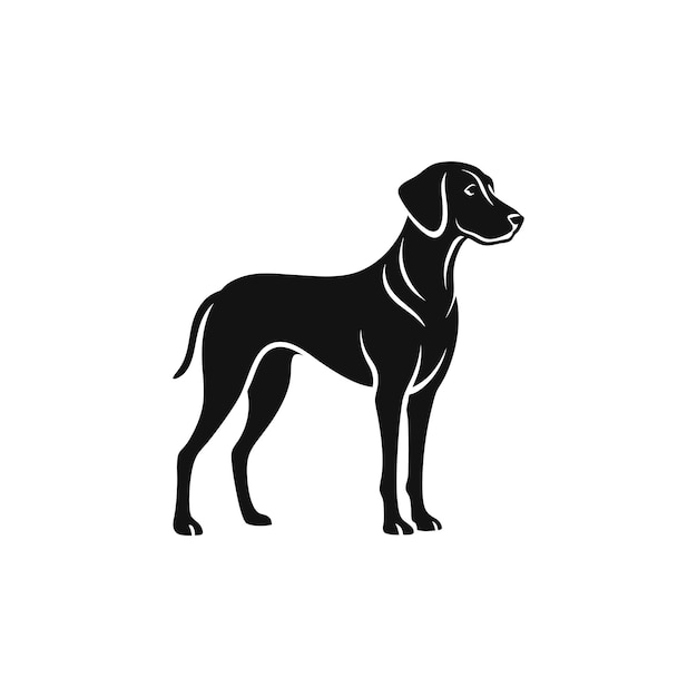 Weimaraner vector silhouette logo design black and white