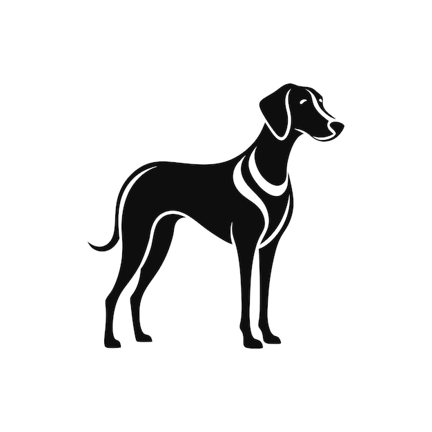 Weimaraner vector silhouette logo design black and white