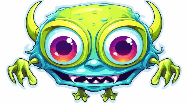 Vector weird cartoon alien sticker stock illustration