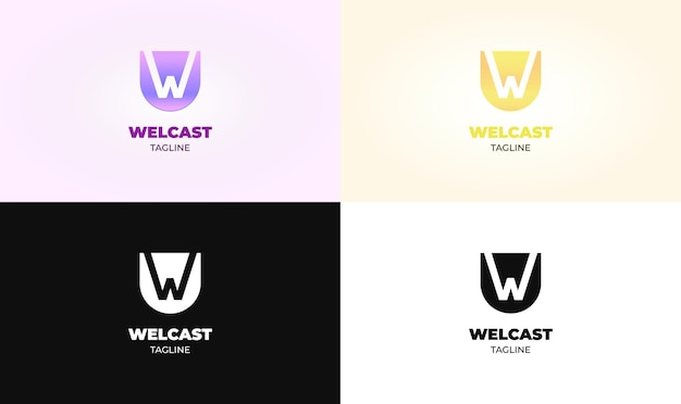 Vector welcast w letter gradient logo