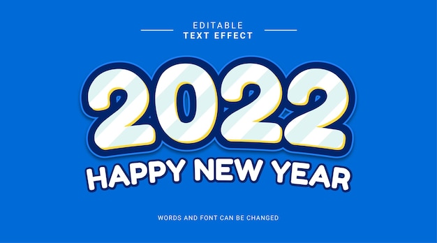 Welcome 2022 happy new year modern style text effect