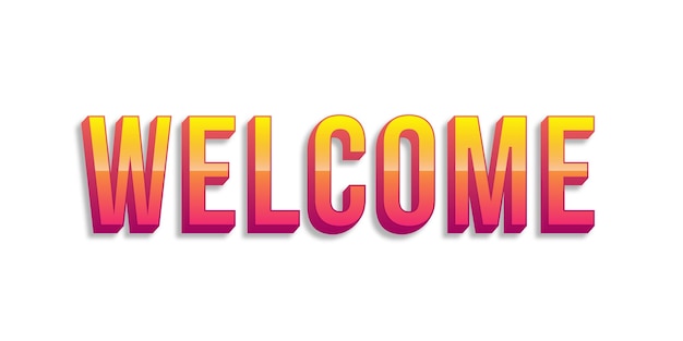 Welcome 3d gradient letters design