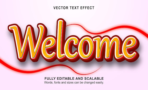 Welcome 3d text effect vector