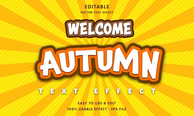 welcome autumn editable text effect with modern and simple style