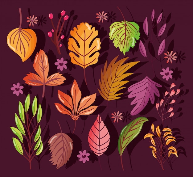 Welcome autumn leaves season seamless pattern