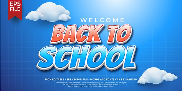 welcome back to school editable text style