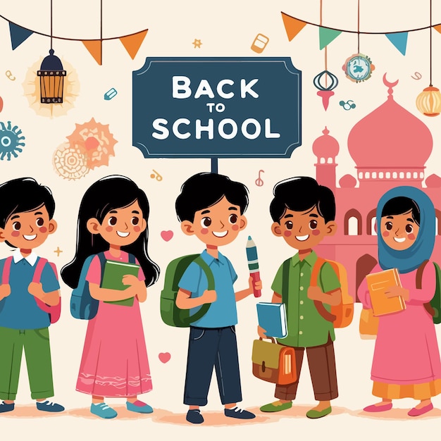 Vector welcome back to school illustration design