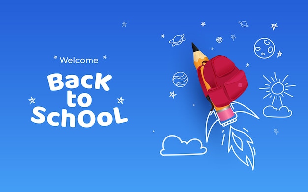 welcome back to school ready for study space concept