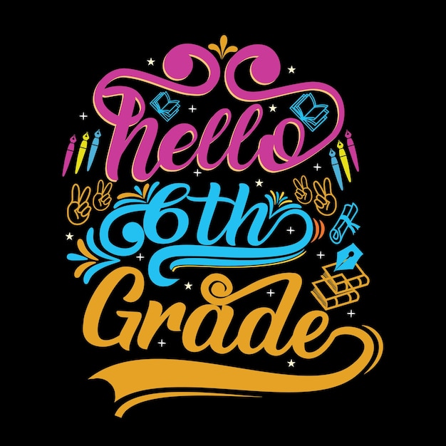 Welcome back to School t shirt design with School  elements or Hand drawn back to School typography