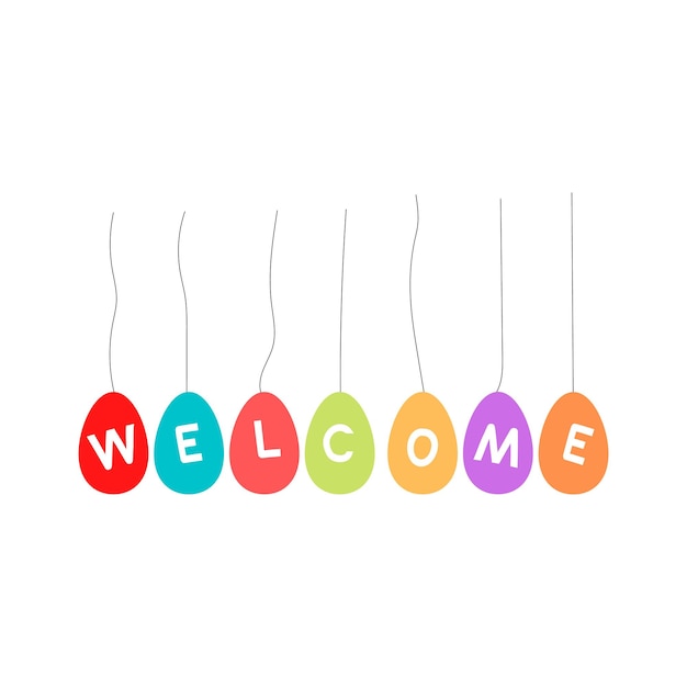 Welcome Balloons banner vector on white background.