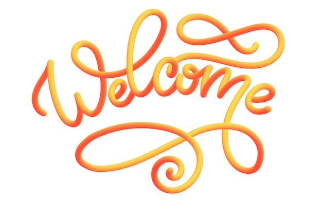 Welcome banner text sign isolated on white background vector illustration