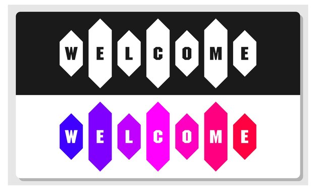 Welcome board design in pink gradient orange