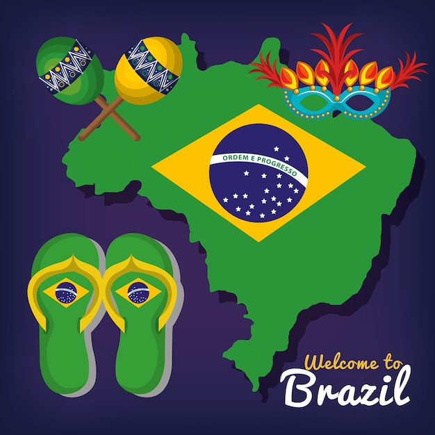 welcome to brazil poster vector illustration design