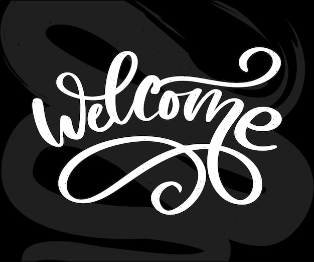 Welcome brush lettering