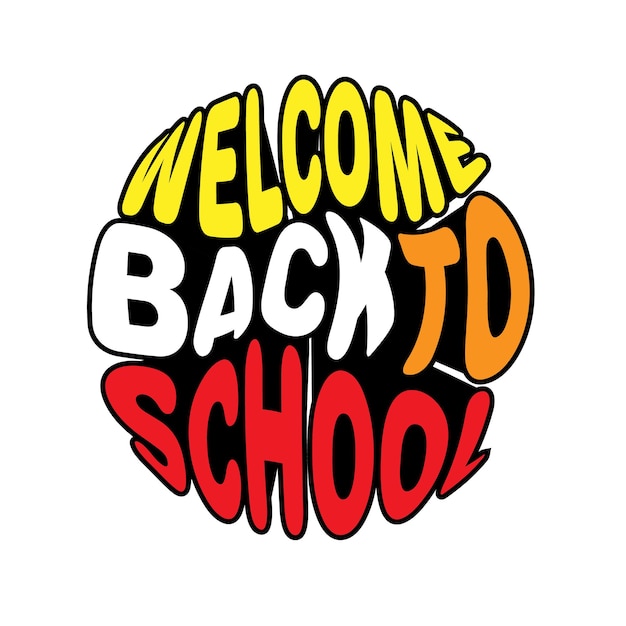 welcome come back to school lettering text effect background