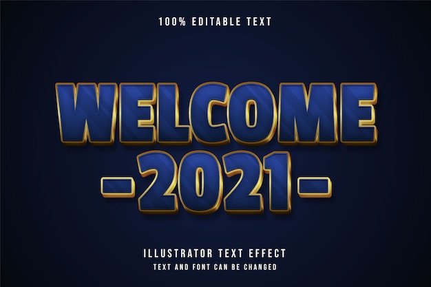 Welcome editable text effect blue gradation style